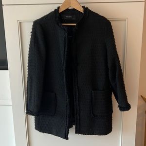 Black Zara, Chanel style oversized light jacket